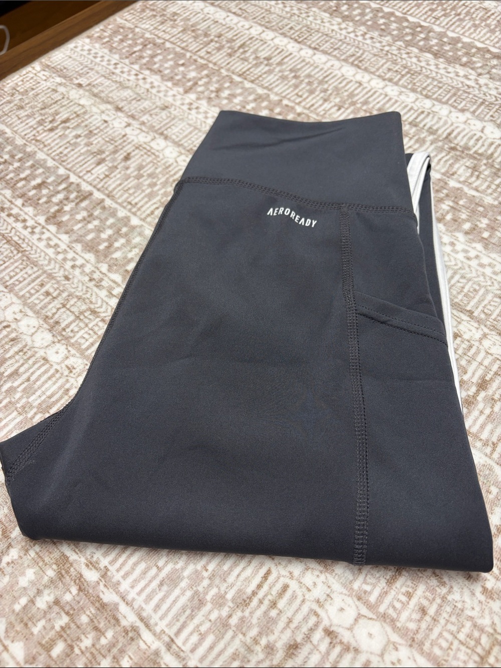 adidas Women’s Black Jogger Leggings with White Side Stripe - Picture 5 of 5